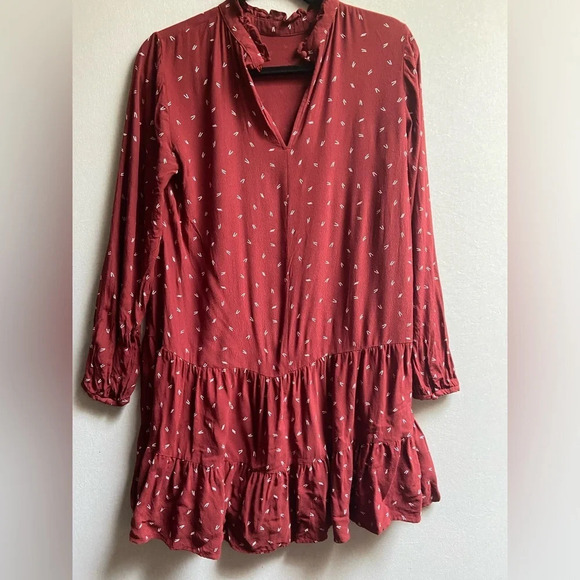 Ann Taylor LOFT Floral Ruffle Trim  Shift Dress Sz S - Picture 4 of 13